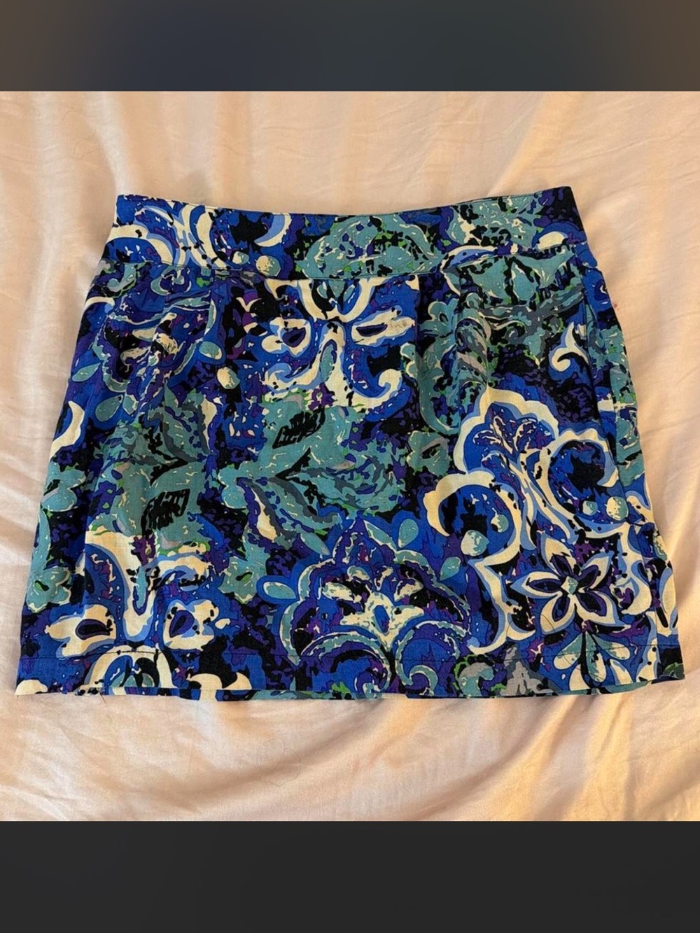 Forever 21 Blue Teal Floral Mini Skirt